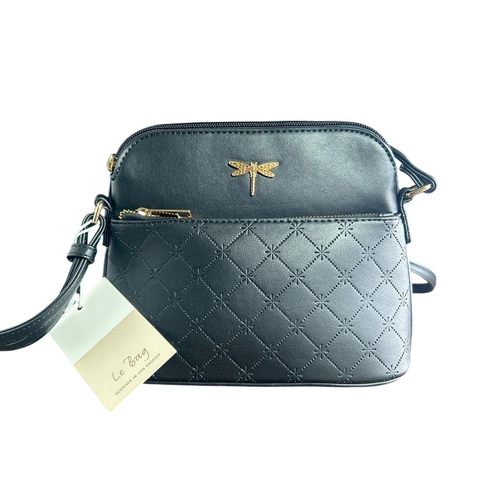 Le Bag Black Faux Leather Crossbody Bag